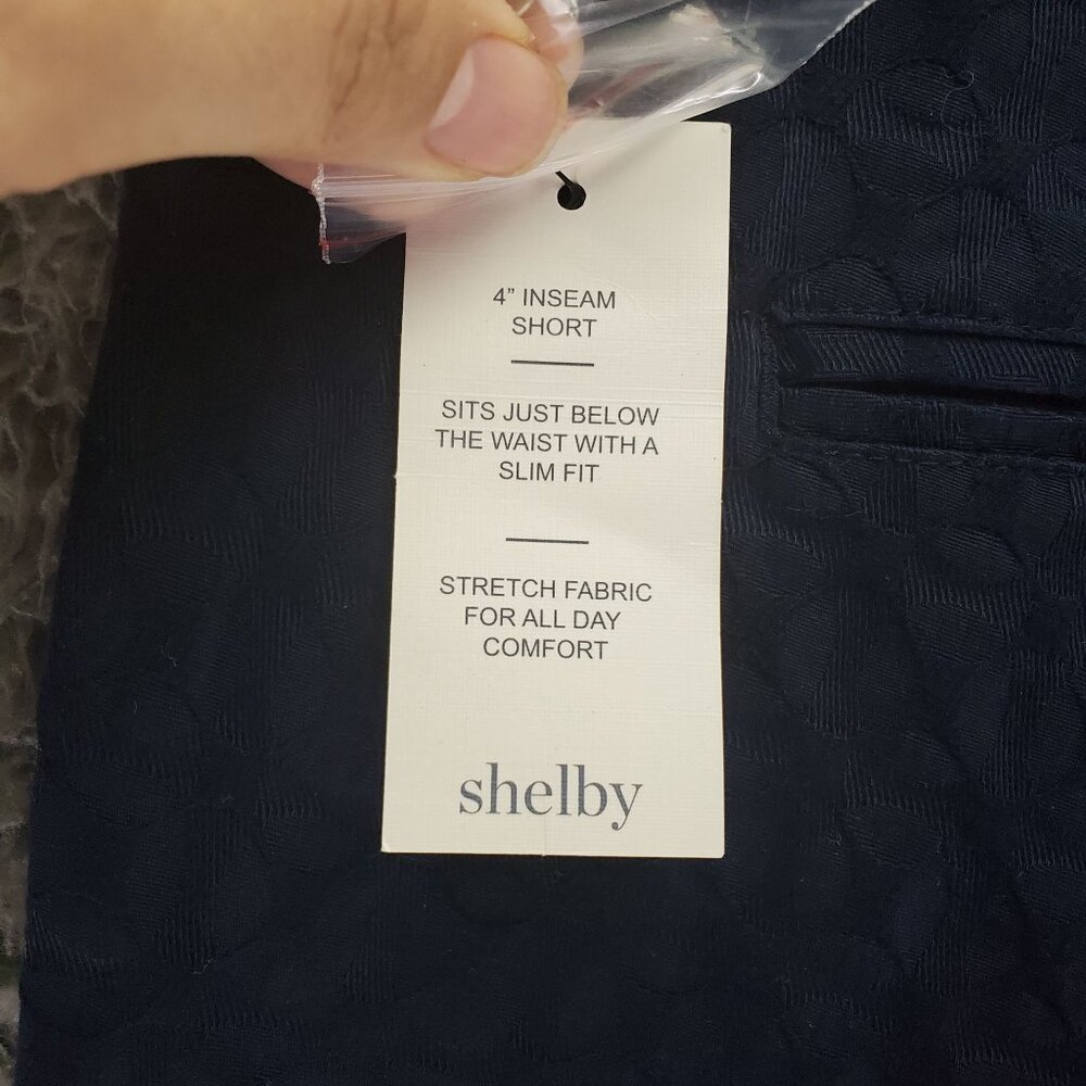 Crown & Ivy Shorts Womens Size 12 Shelby Navy Blue Scallop Hem Shorts *NWT* - Picture 3 of 9